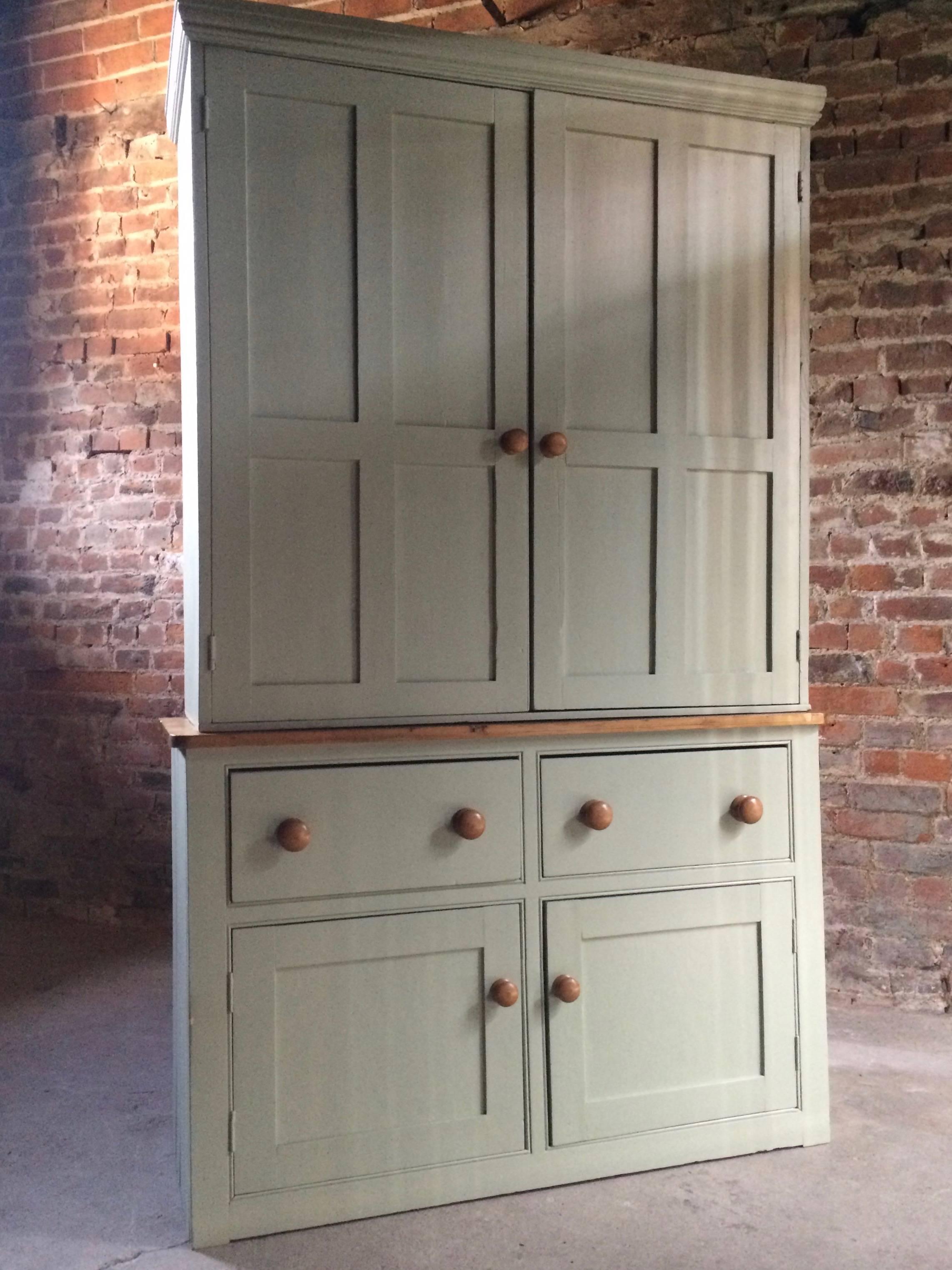 British Fabulous Antique Housekeepers Cupboard Pine Victorian, 19th Century
