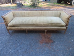 Fabulous Vintage Louis XVI Style Distressed White Washed Down Sofa