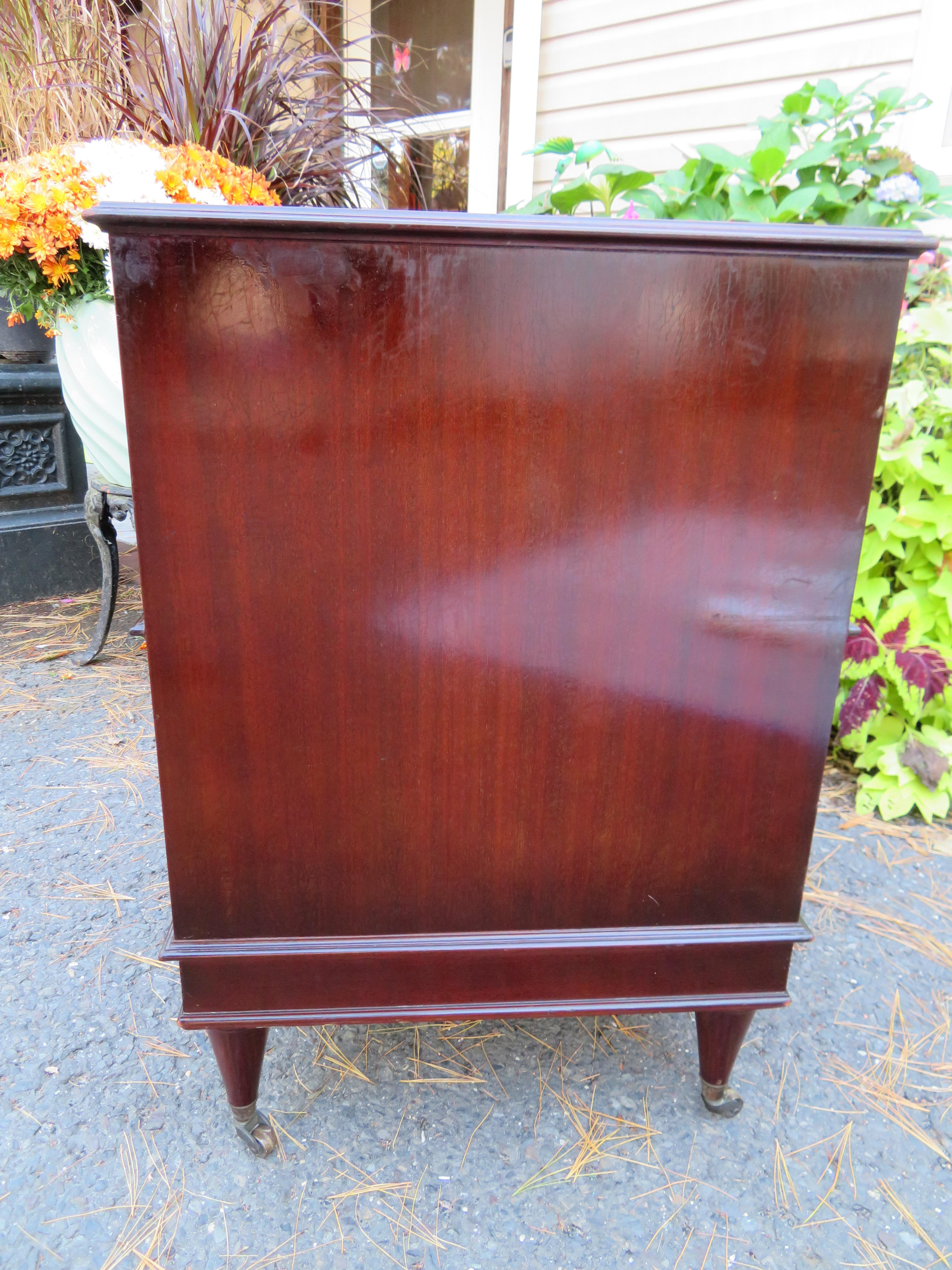 English Fabulous Antique Mahogany Library Steps / Side Table For Sale