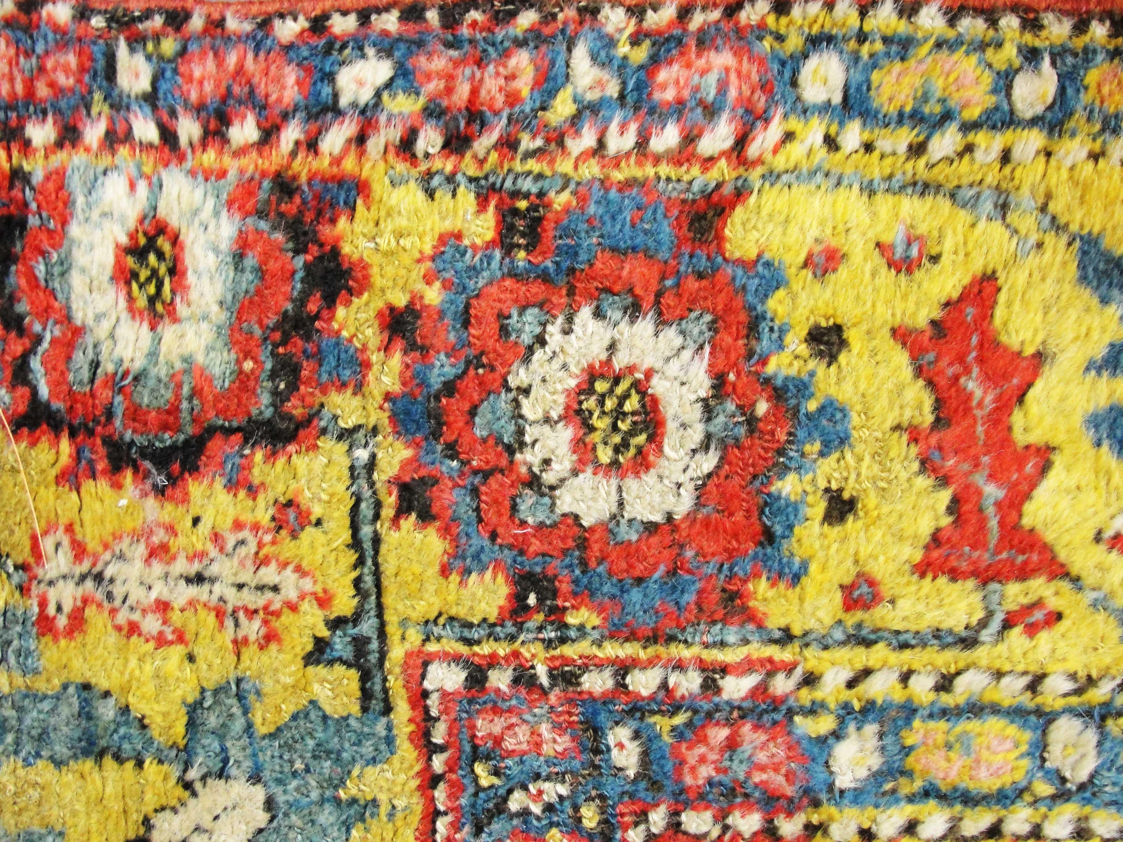 Tribal  Antique Persian Bijar Runner Gallery Carpet For Sale