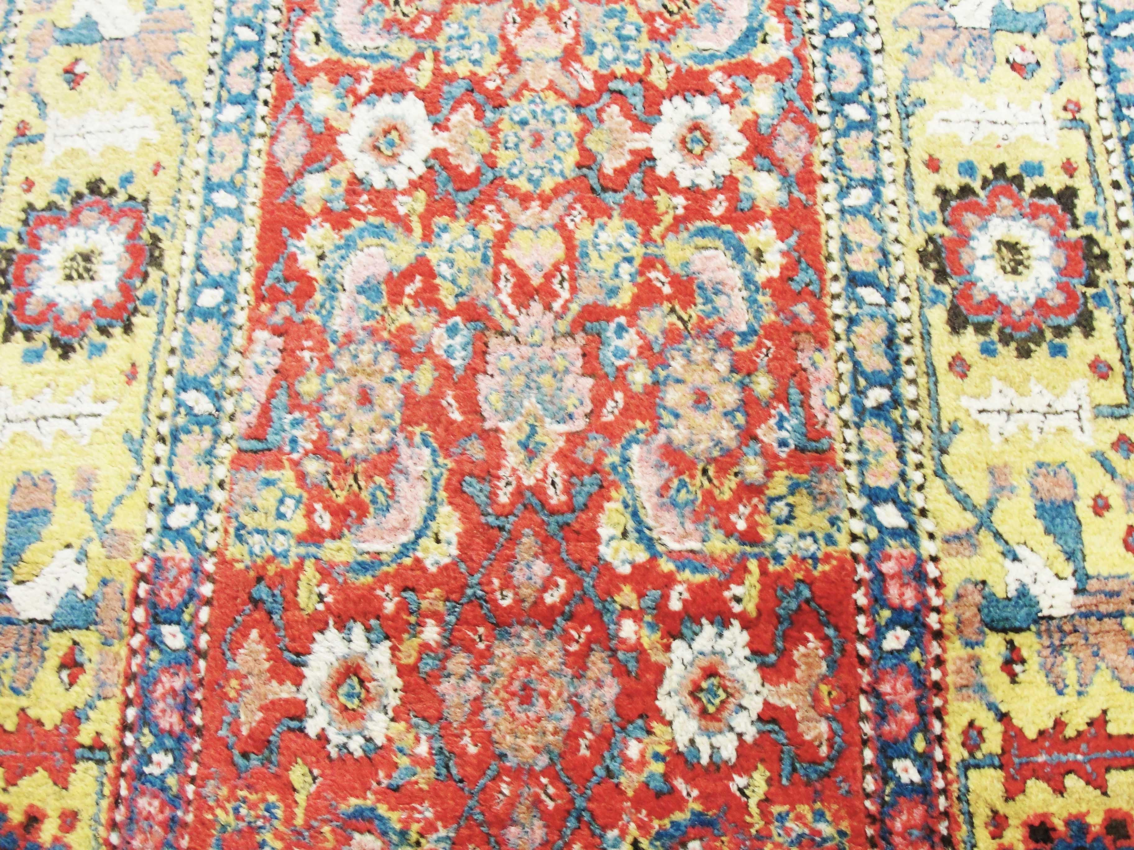 Hand-Knotted  Antique Persian Bijar Runner Gallery Carpet For Sale