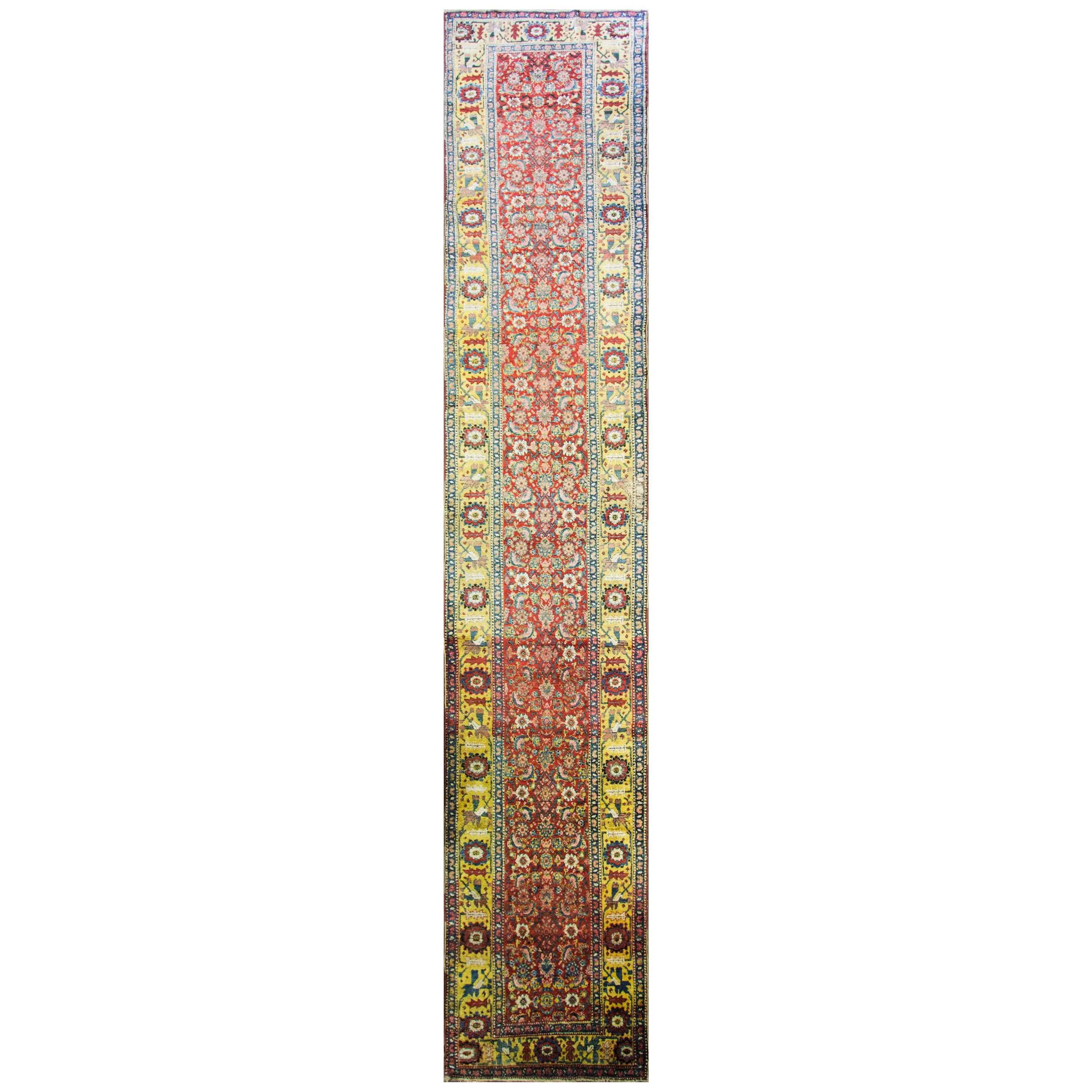 Antique Persian Bijar Runner Gallery Carpet