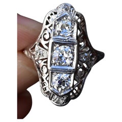 Fabulous Antique Platinum Art Deco Diamond Ring