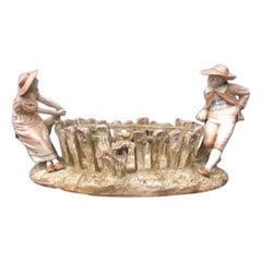 Fabulous Antique Royal Worcester Blush Ivory Hadley Centre Piece