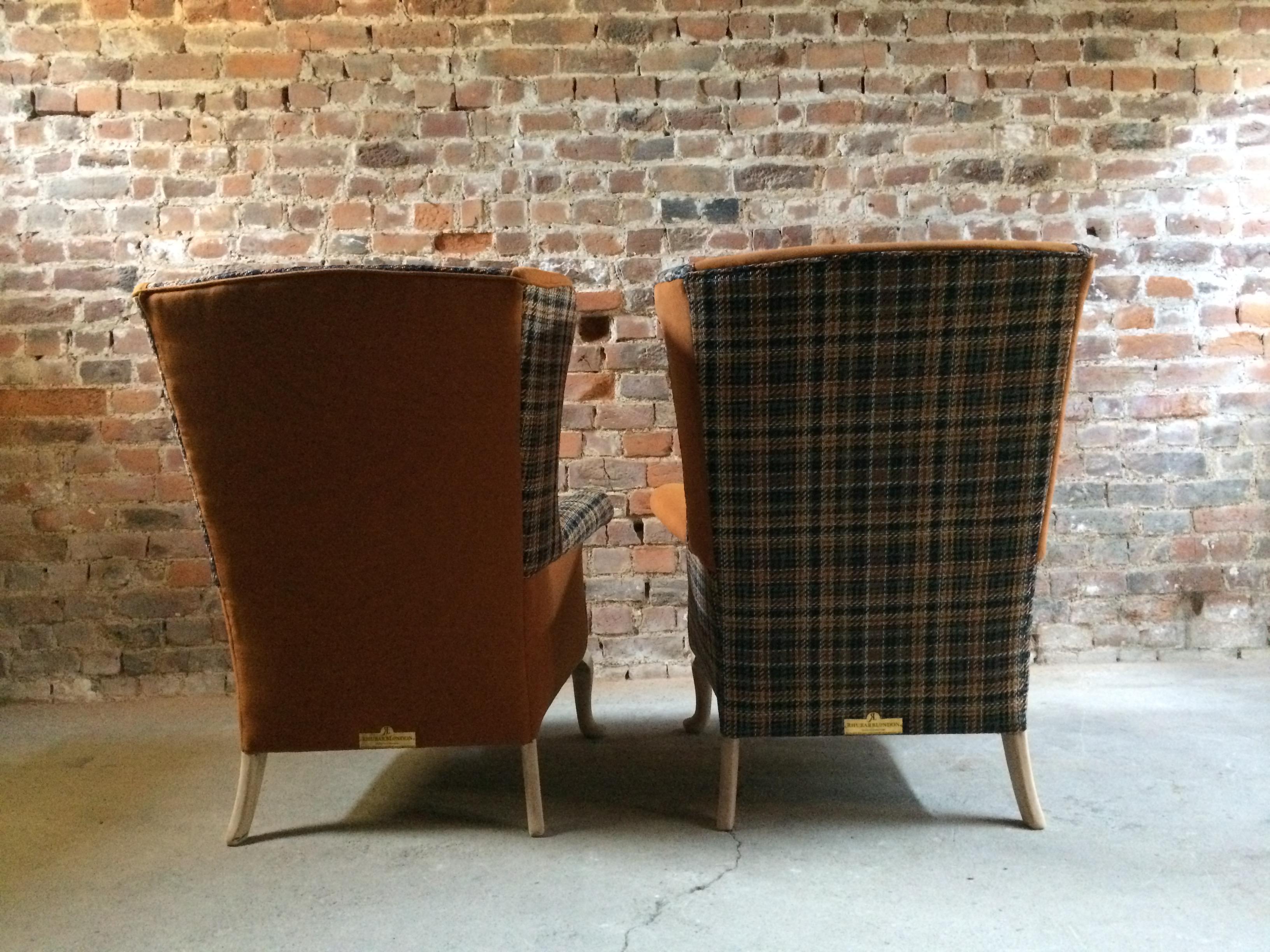 Mid-20th Century Fabulous Armchairs Pair the Thunderbird Parker Knoll Fireside Wing Chair Bespoke