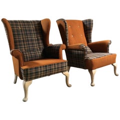Vintage Fabulous Armchairs Pair the Thunderbird Parker Knoll Fireside Wing Chair Bespoke