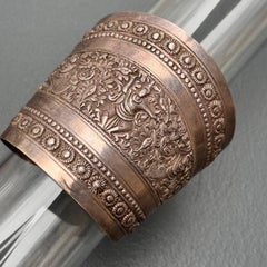 Fabulous Art Deco French-Indochina Silver Cuff Bracelet
