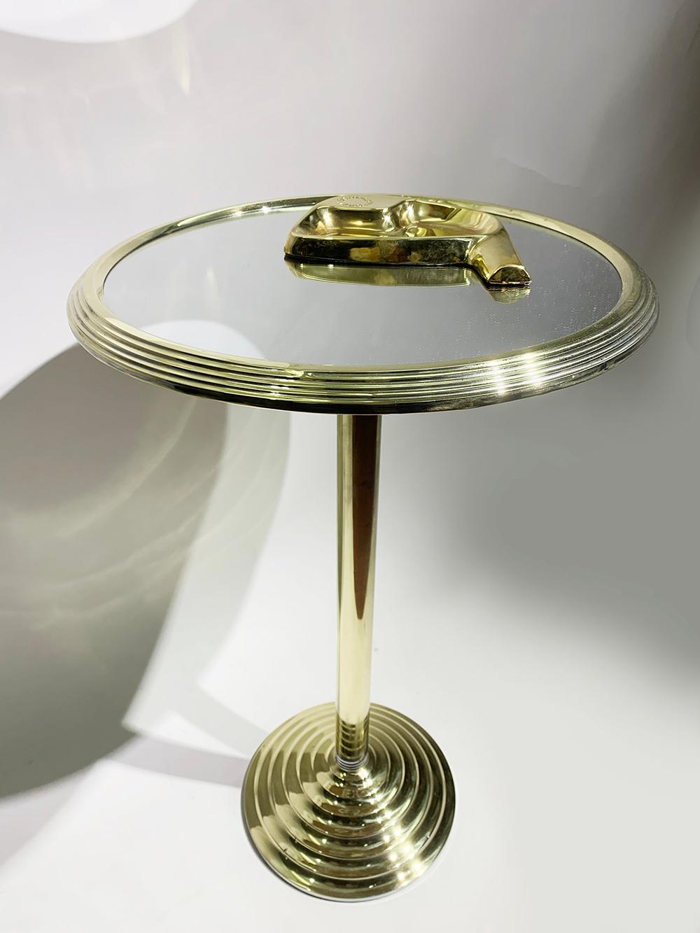 Brass Fabulous Art Deco Pedestal Side Table  For Sale