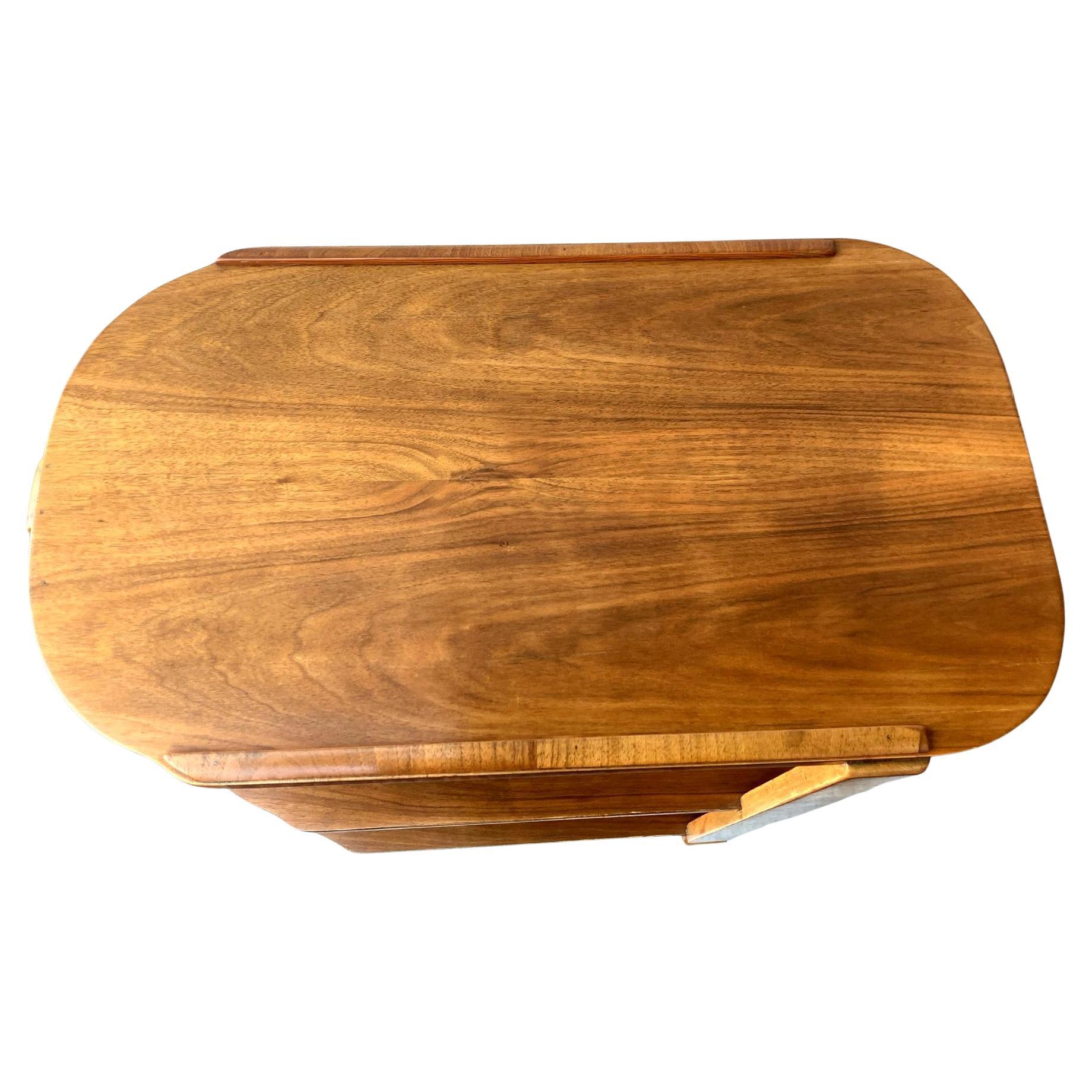 Anglais Fabuleux chariot de bar à hôtesses Art déco Streamline, anglais, c1930 en vente