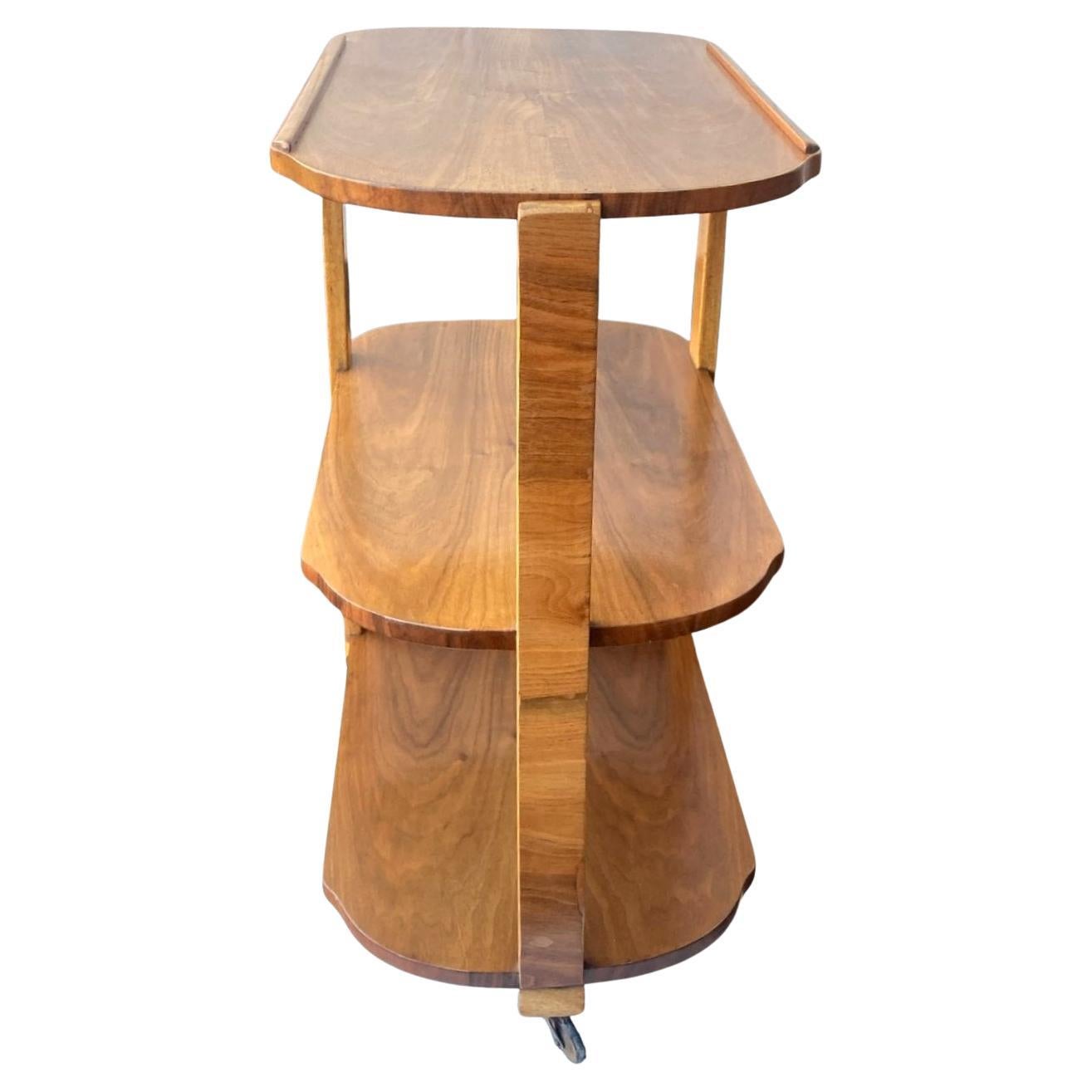 Laqu�é Fabuleux chariot de bar à hôtesses Art déco Streamline, anglais, c1930 en vente