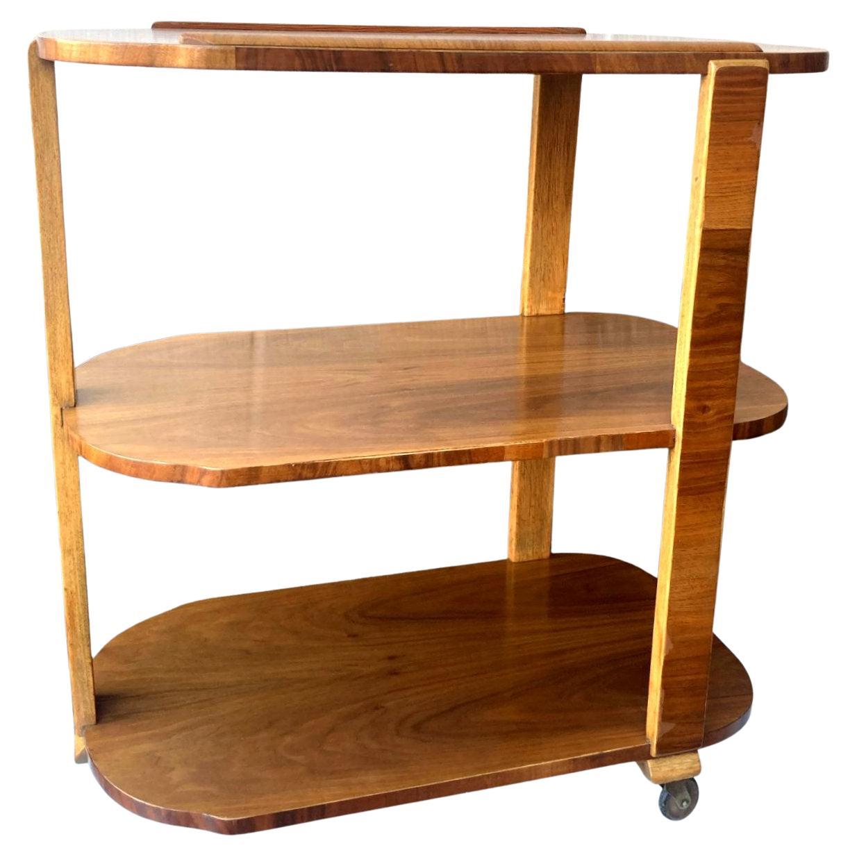 20ième siècle Fabuleux chariot de bar à hôtesses Art déco Streamline, anglais, c1930 en vente