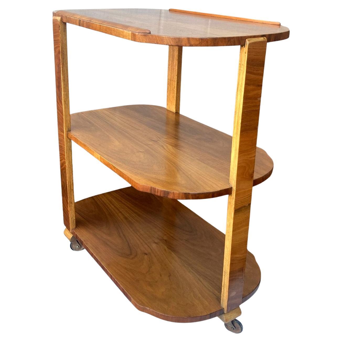 Fabuleux chariot de bar à hôtesses Art déco Streamline, anglais, c1930 en vente 1