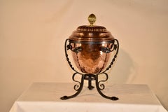 FABULOUS Arts and Crafts Copper Coal Hod on Stand, Circa 1920