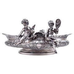 Fabulous Austrian Rococo Classical Hunting & Fishing Centerpiece Bowl
