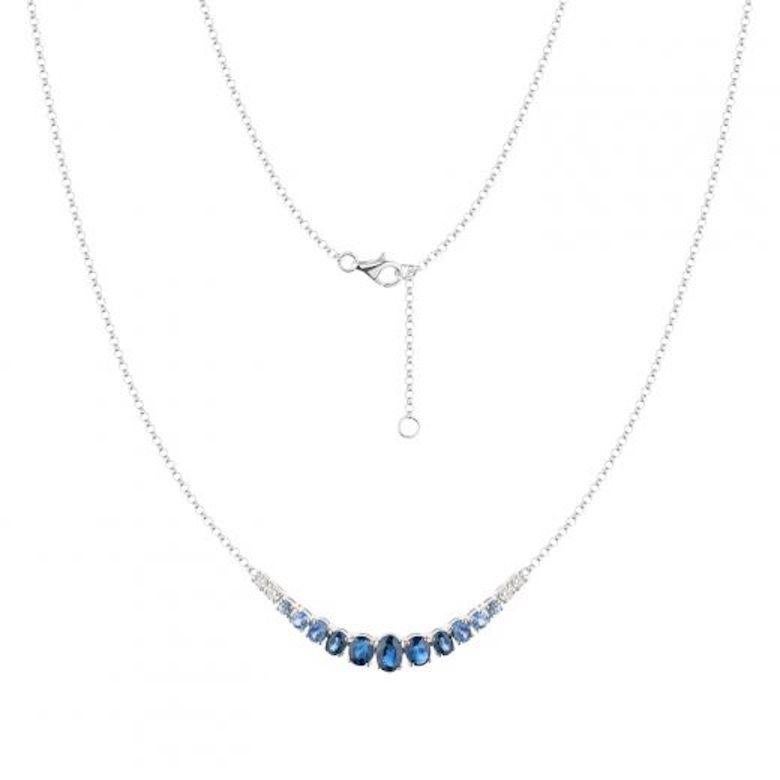 Necklace White Gold 14 K 
Diamond 7-RND17-0,02-4/6A
Blue Sapphire

Length 45 cm
Weight 5.12 grams


With a heritage of ancient fine Swiss jewelry traditions, NATKINA is a Geneva based jewellery brand, which creates modern jewellery masterpieces