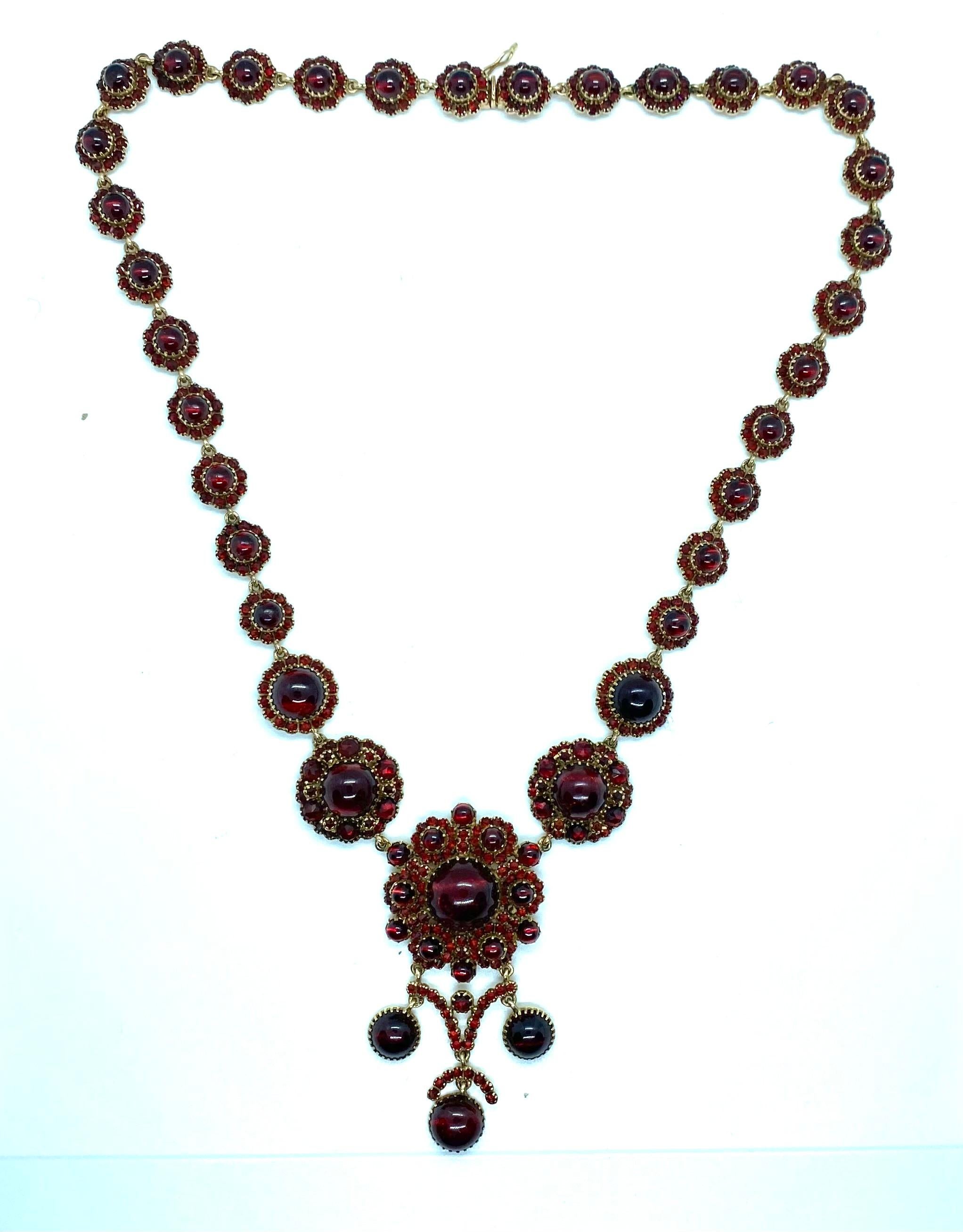 antique bohemian garnet necklace