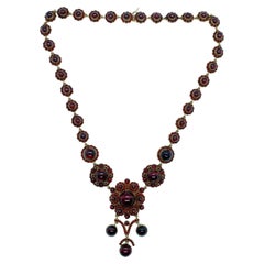 Retro Fabulous Bohemian Garnet Necklace