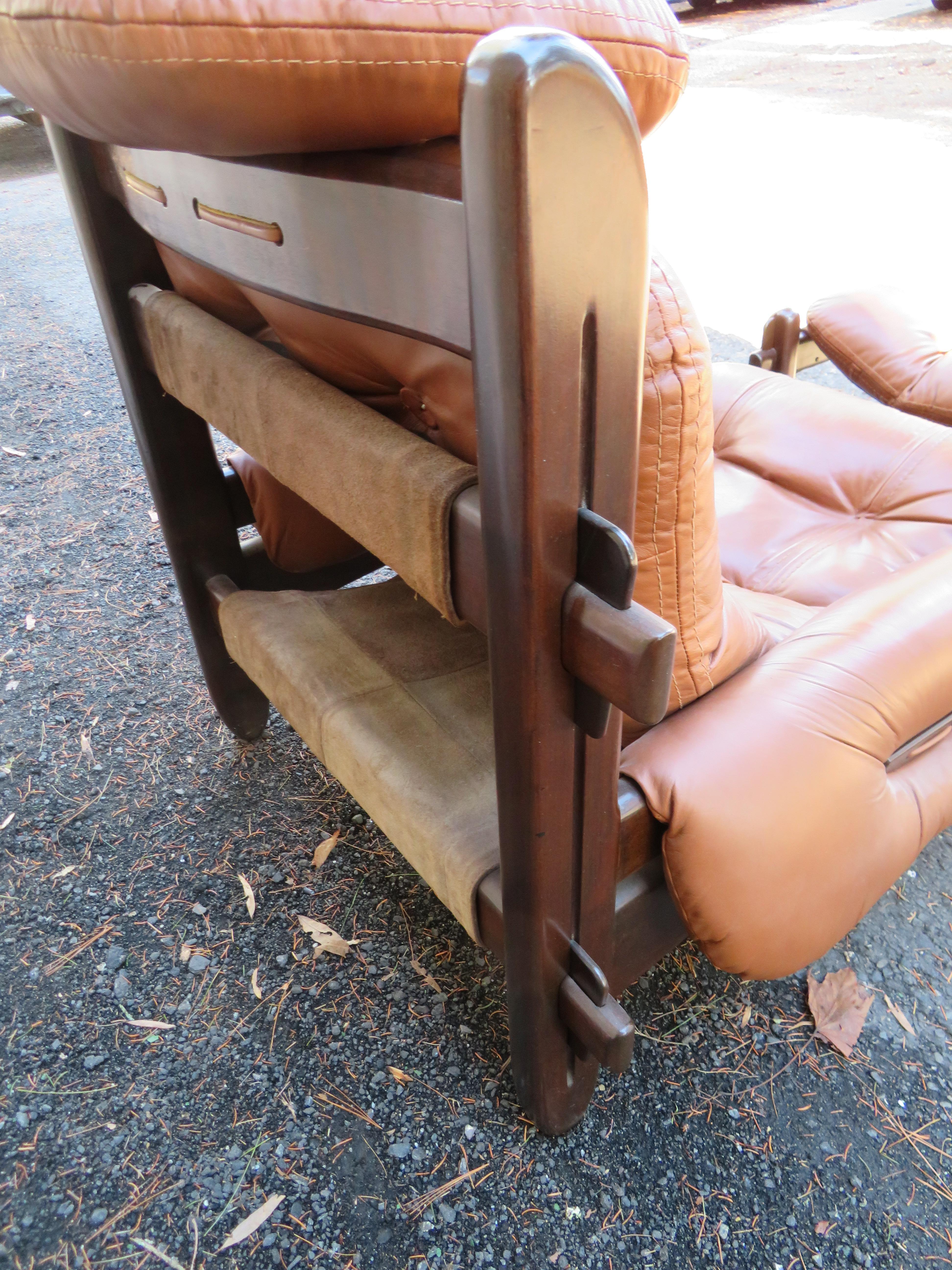 Fabulous Brazilian Rosewood Jean Gillon Lounge Chair and Ottoman for Probel For Sale 2