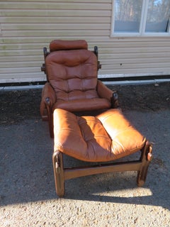 Fabulous Brazilian Rosewood Jean Gillon Lounge Chair and Ottoman for Probel