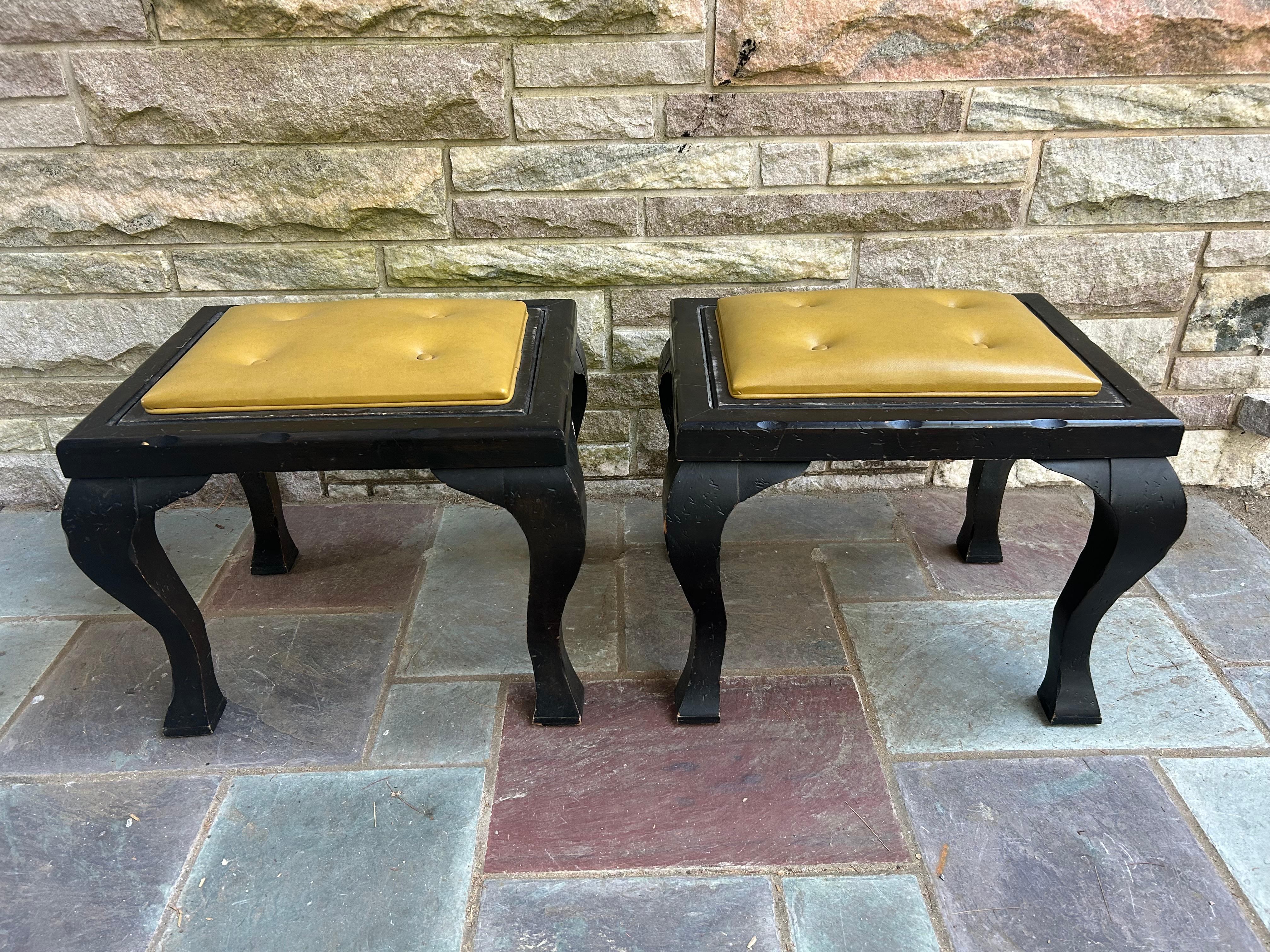 Fabulous Brutalist Modern Iron Strap Inlayed Console Table with Matching Stools For Sale 6