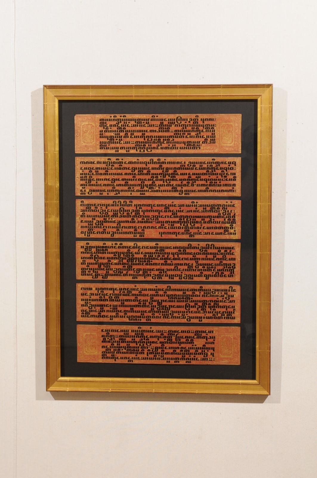 Burmese Fabulous Collection of 19th Century Framed Buddhist Manuscripts