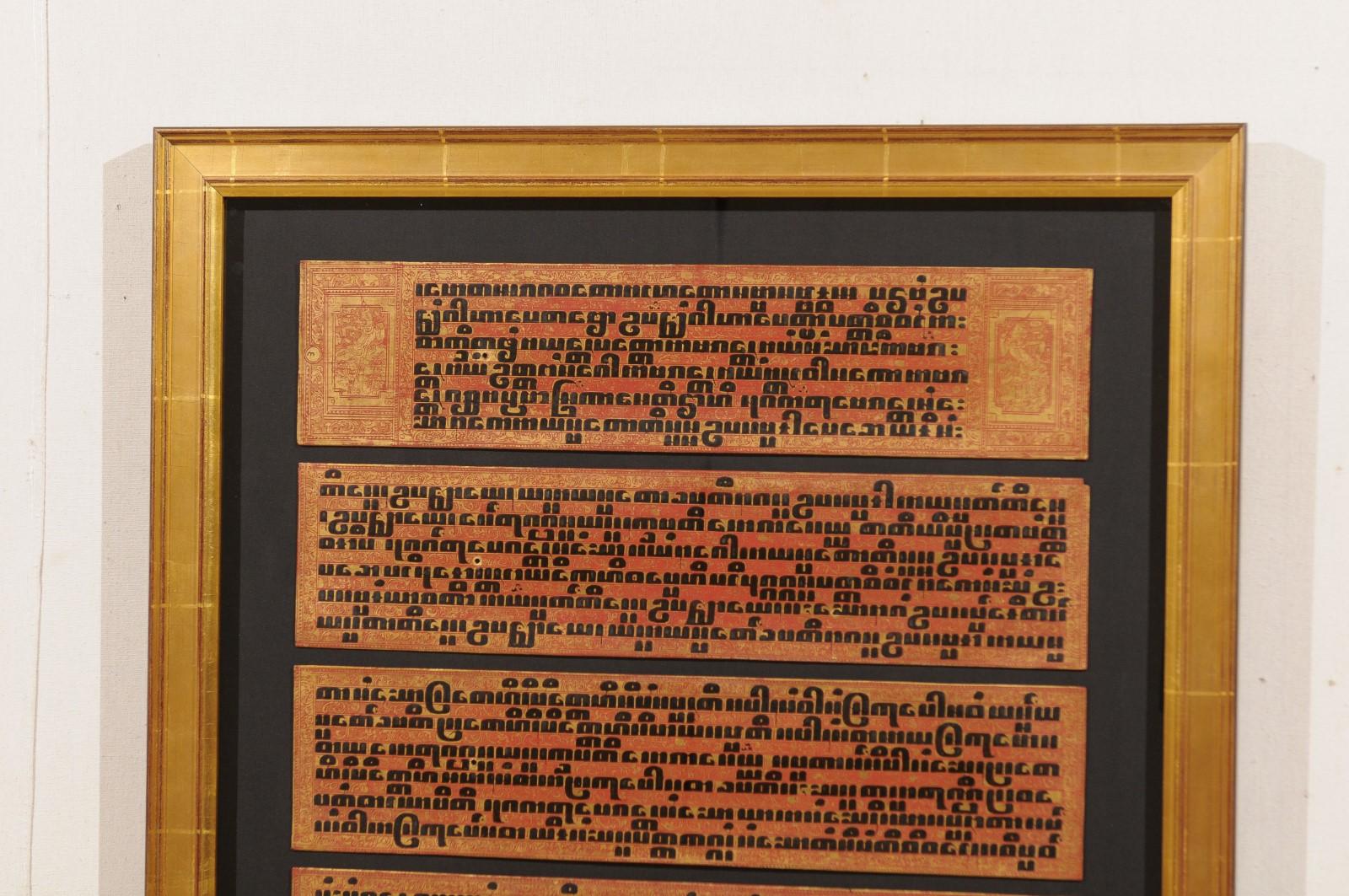 Fabulous Collection of 19th Century Framed Buddhist Manuscripts In Good Condition In Atlanta, GA