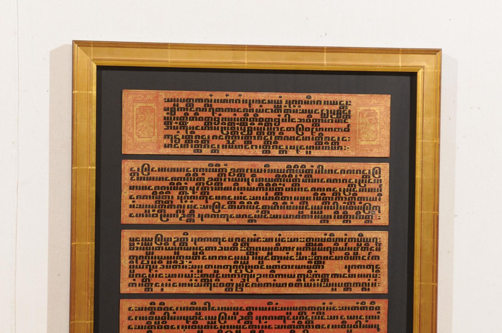 Wood Fabulous Collection of 19th Century Framed Buddhist Manuscripts