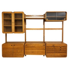 Fabulous Curved Danish style 3 Bay Modular Wall Unit JA Wood-Craft