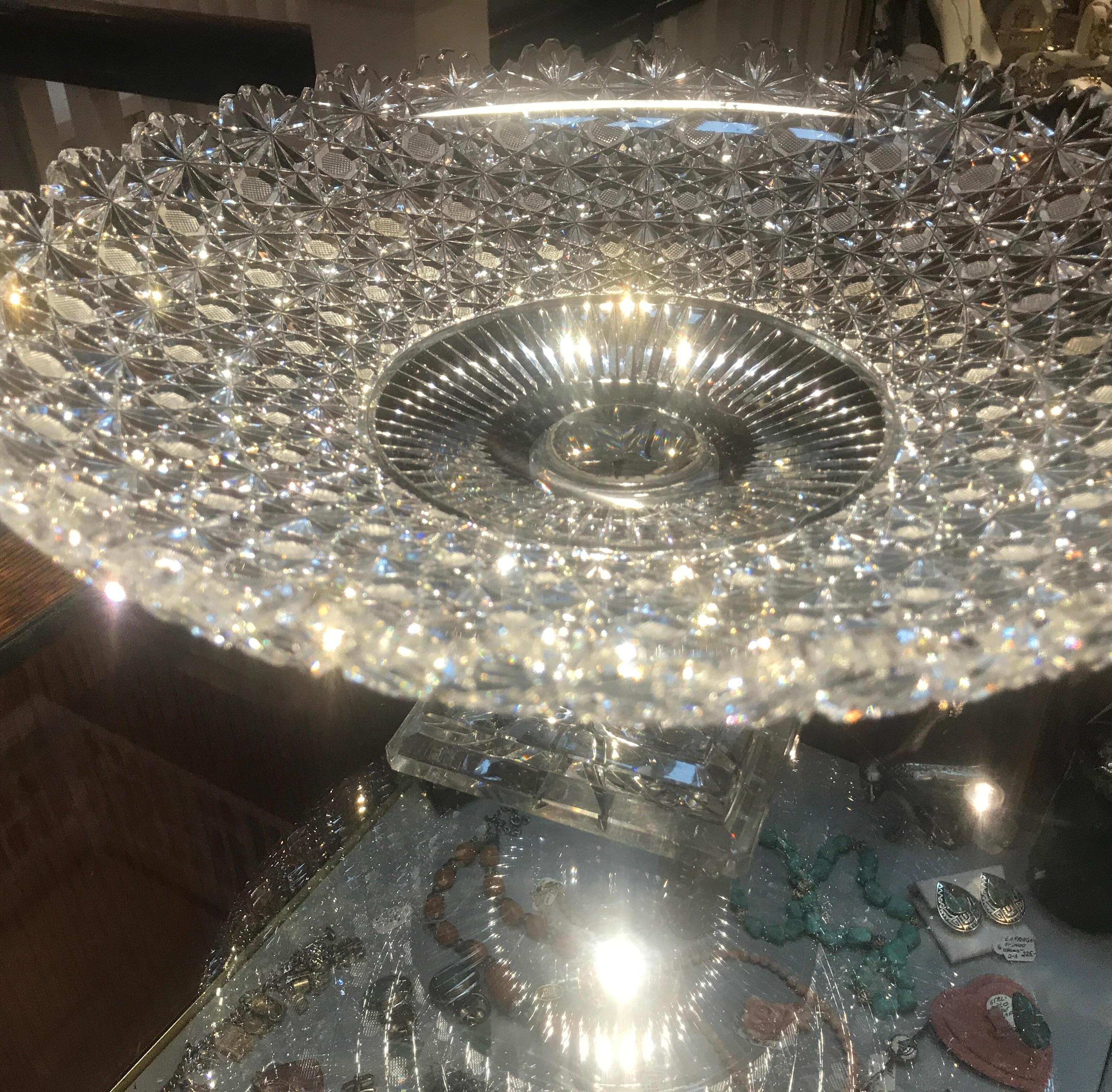 cut glass pedestal bowl