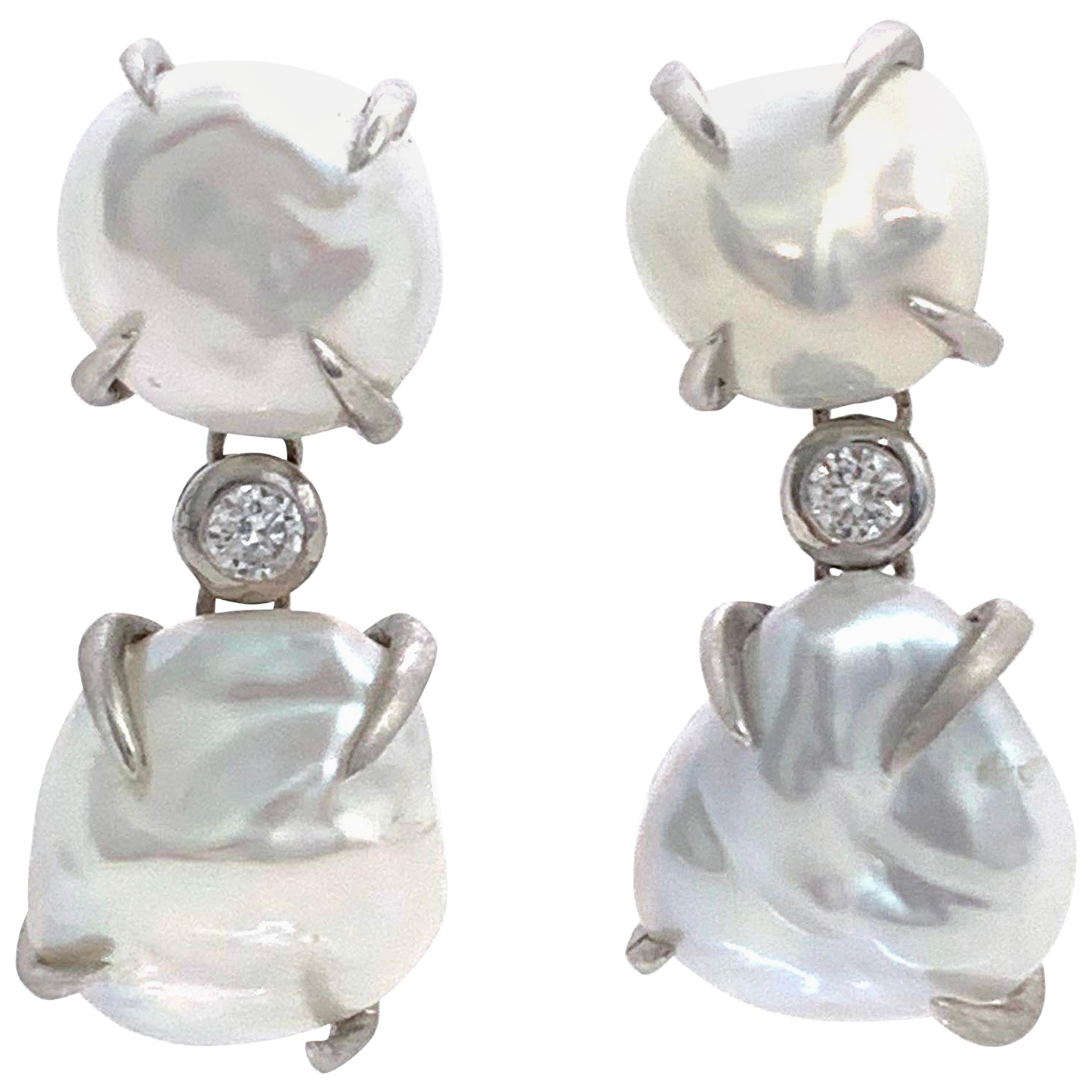 Fabulous Double Baroque Pearl Drop Earrings