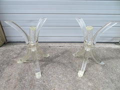 Fabulous Double Pedestal Lucite Tusk Table Desk by Charles Hollis Jones