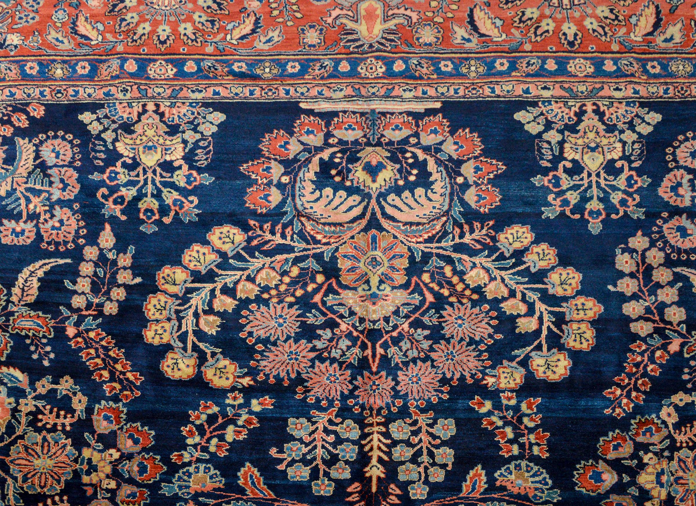 Vegetable Dyed Fabulous Early 20th Century Mohajeran Rug For Sale