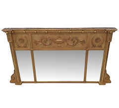 Fabulous Edwardian Giltwood Overmantle Mirror in the Manner of Adams
