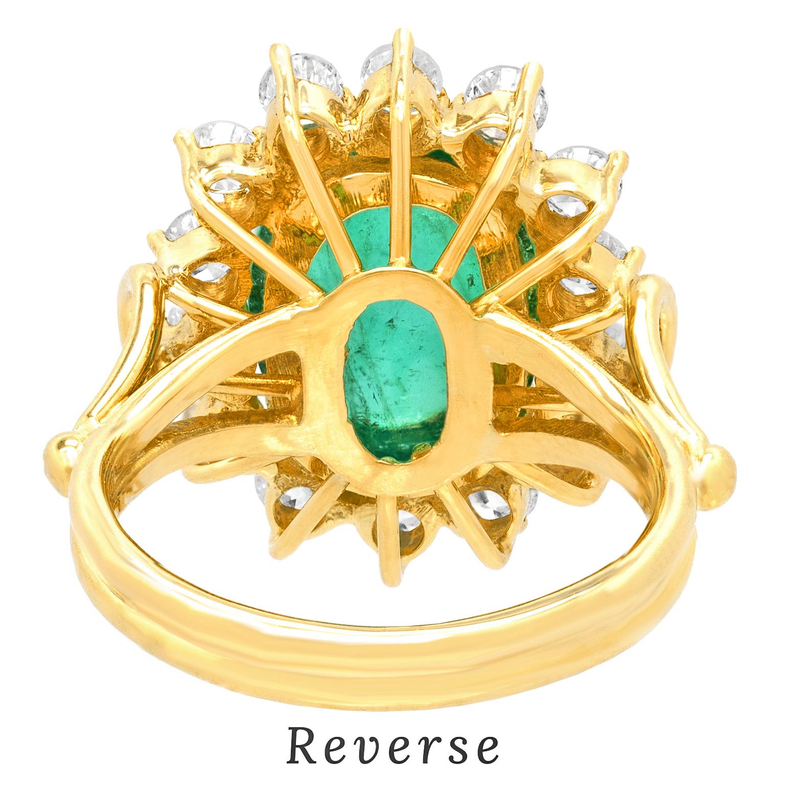 Fabulous Emerald and Diamond Ring 18k 6