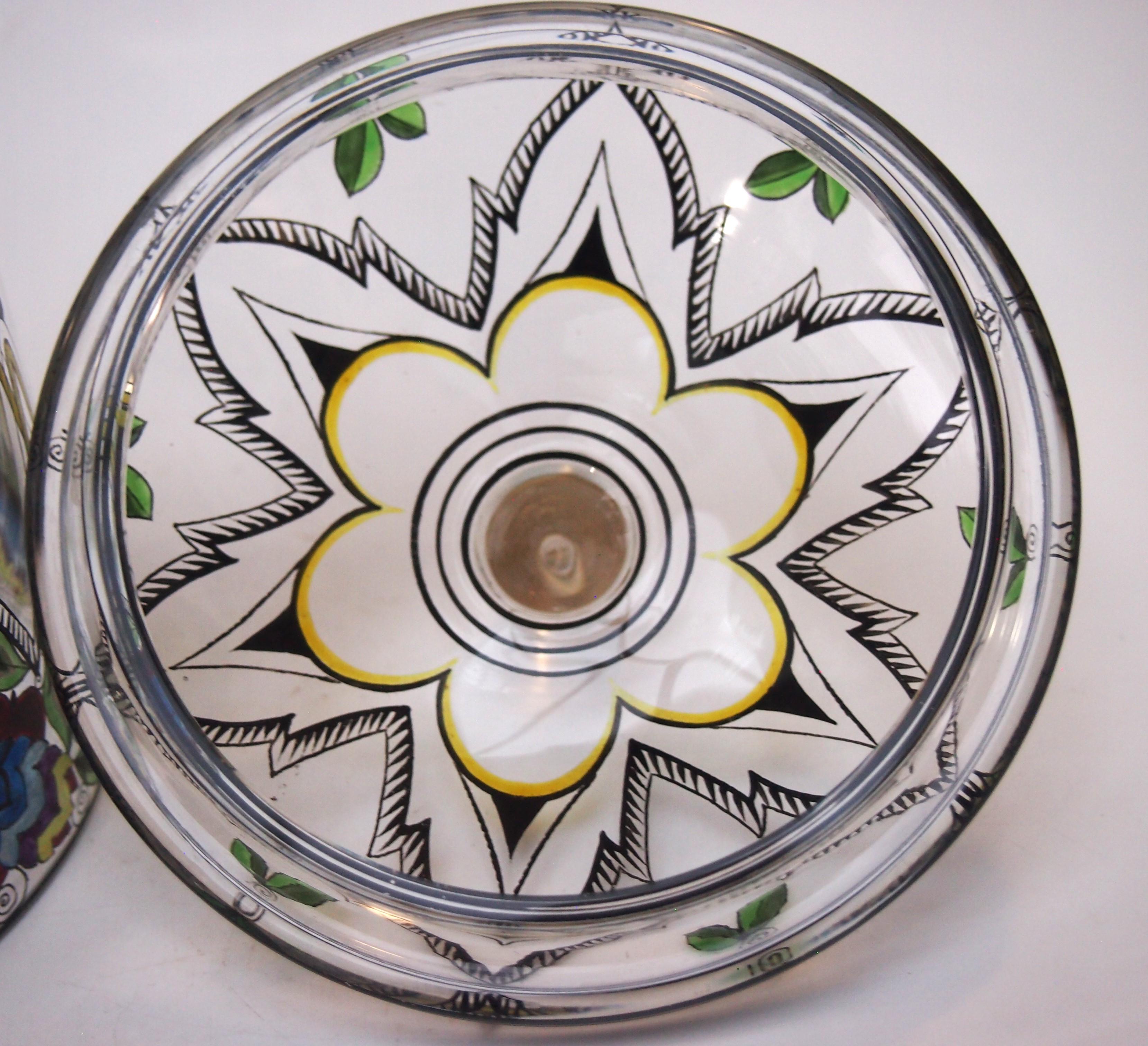 Fabulous Enamelled Box and Cover from Fachschule Haida Glass School For Sale 1
