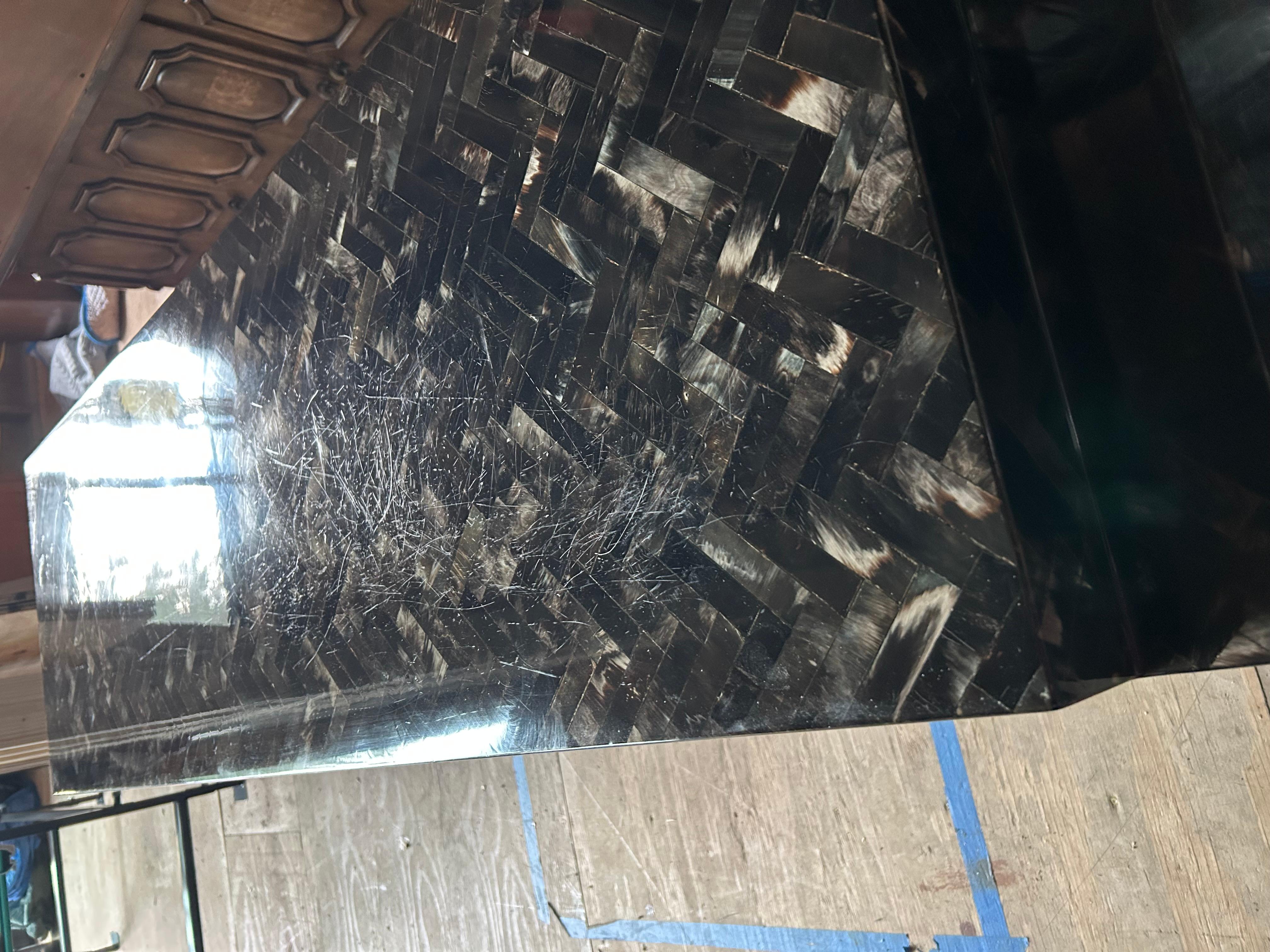 Fabulous Enrique Garcel Tessellated Horn XL Console Table Mid-Century For Sale 5