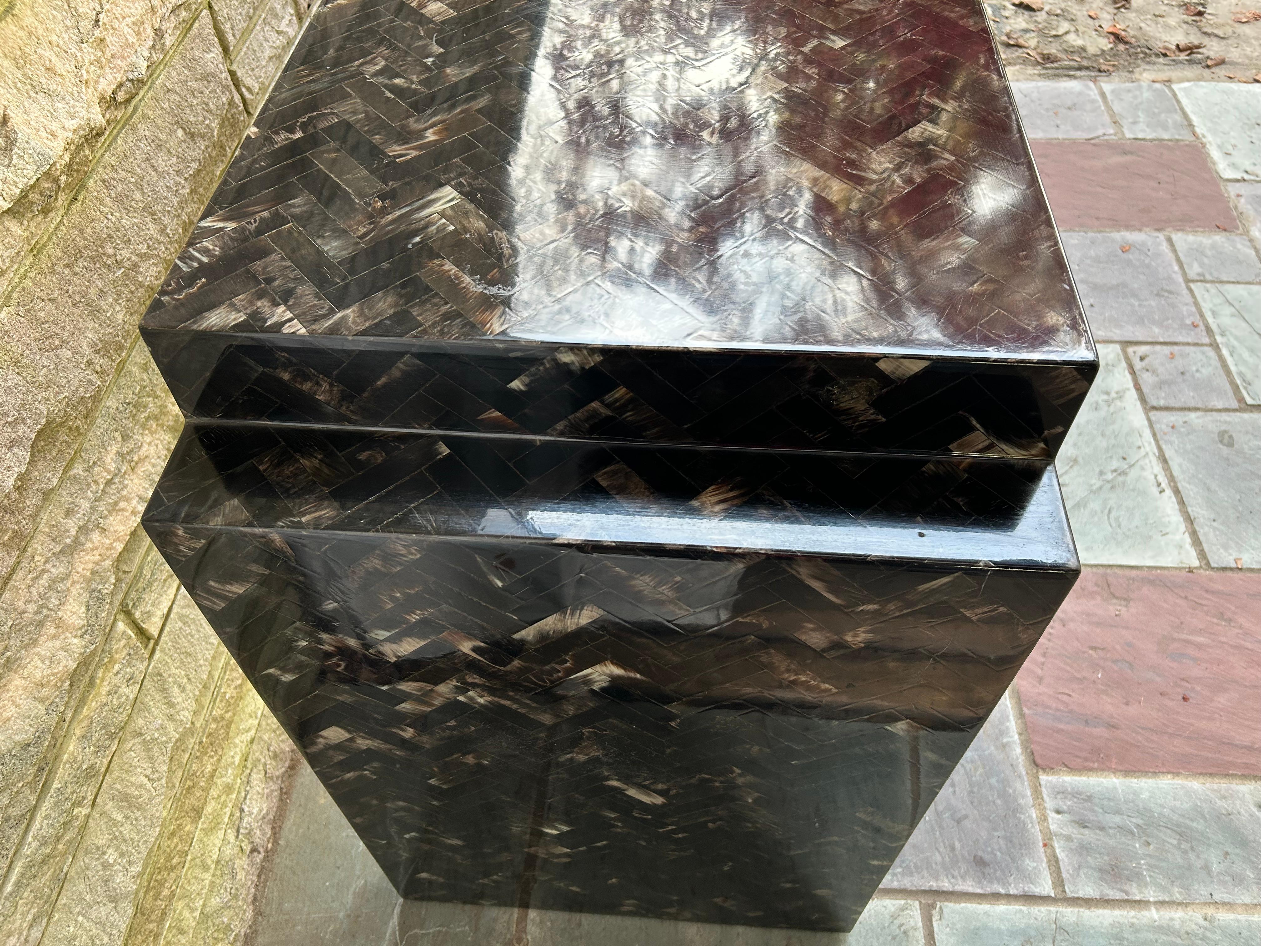 Late 20th Century Fabulous Enrique Garcel Tessellated Horn XL Console Table Mid-Century For Sale