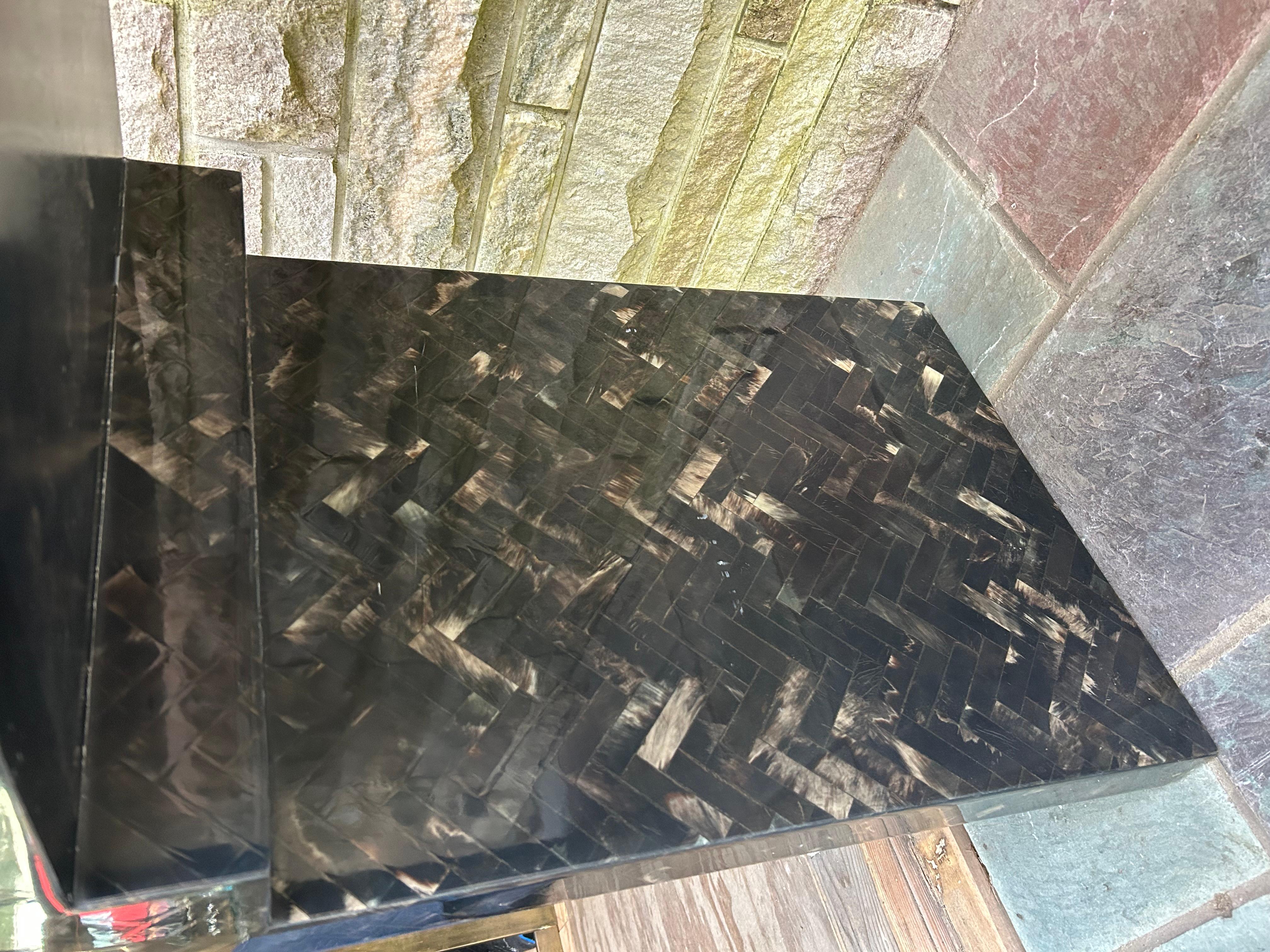 Fabulous Enrique Garcel Tessellated Horn XL Console Table Mid-Century For Sale 1