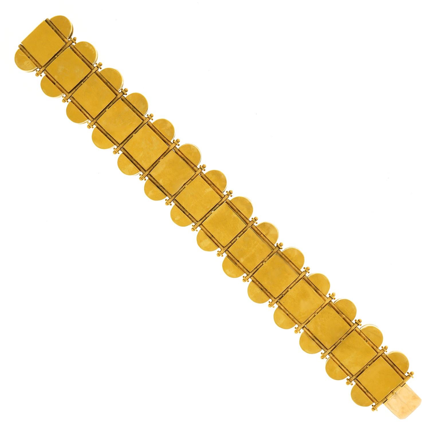 Fabulous Etruscan Revival Gold Bracelet 1