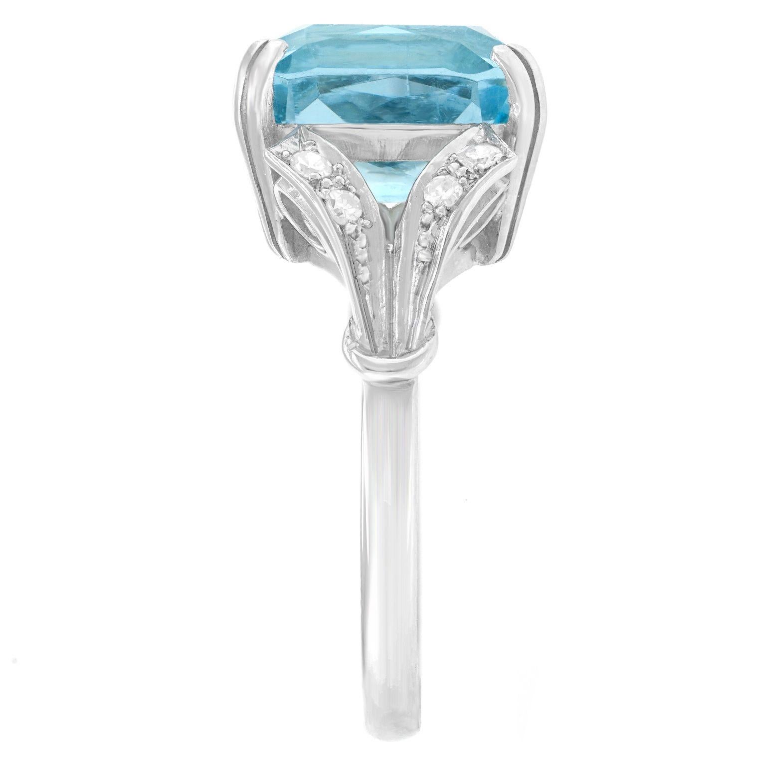 Fabulous Fifties Aquamarine Ring For Sale 5