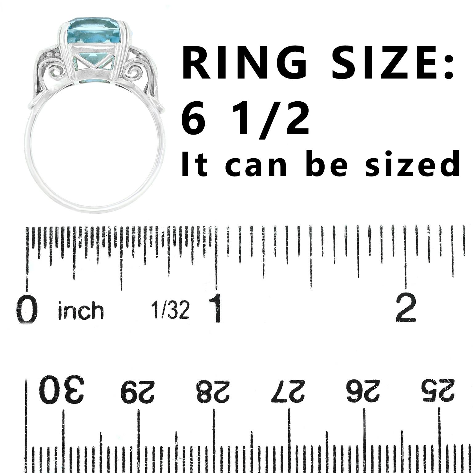Fabulous Fifties Aquamarine Ring For Sale 1