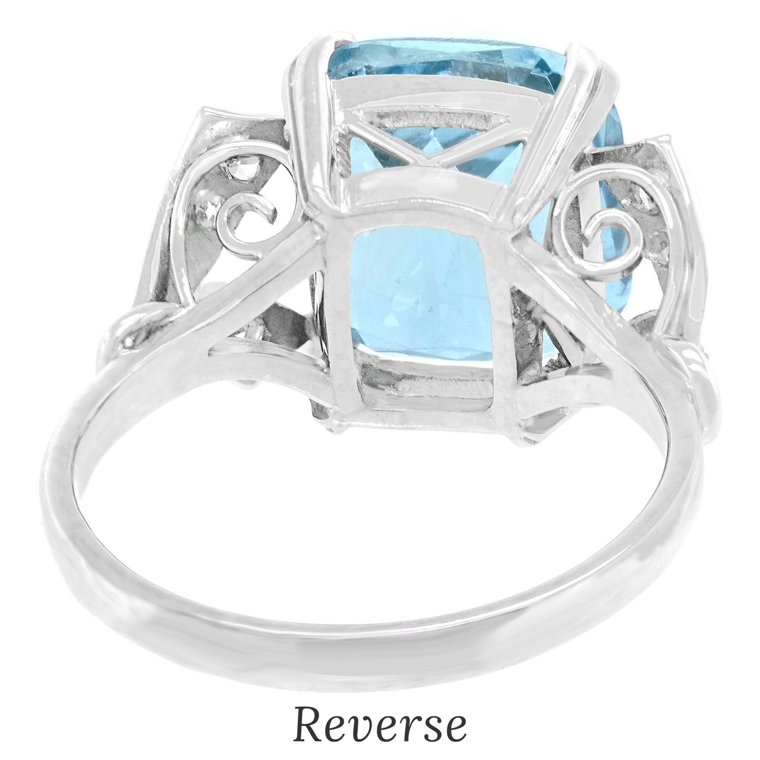 Fabulous Fifties Aquamarine Ring For Sale 4