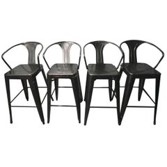 Fabulous Foursome of Vintage Industrial Metal Bar Stools and Chairs