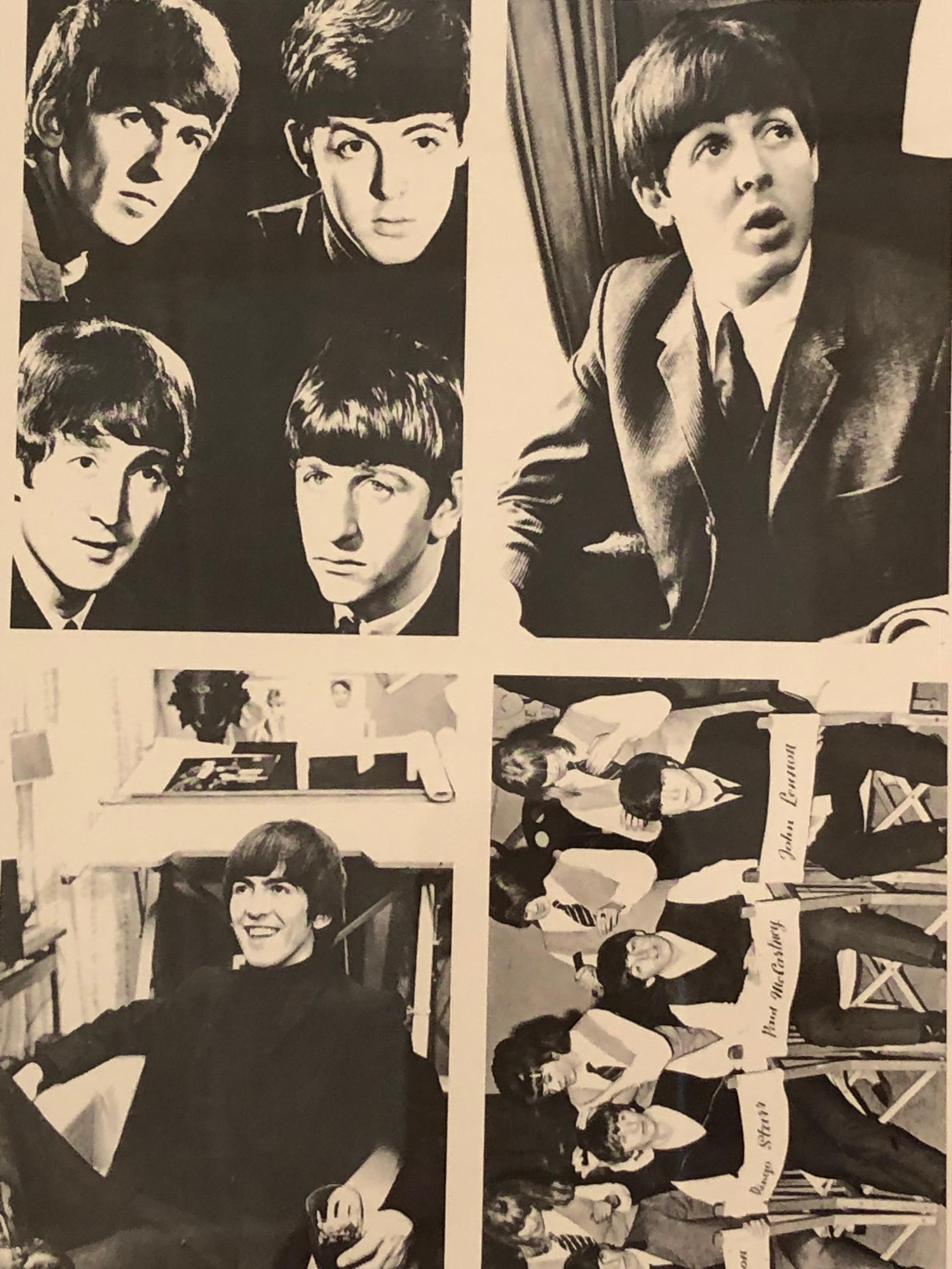 Fabulous Framed Art of Topps Uncut Black and White Beatles Cards For Sale 3