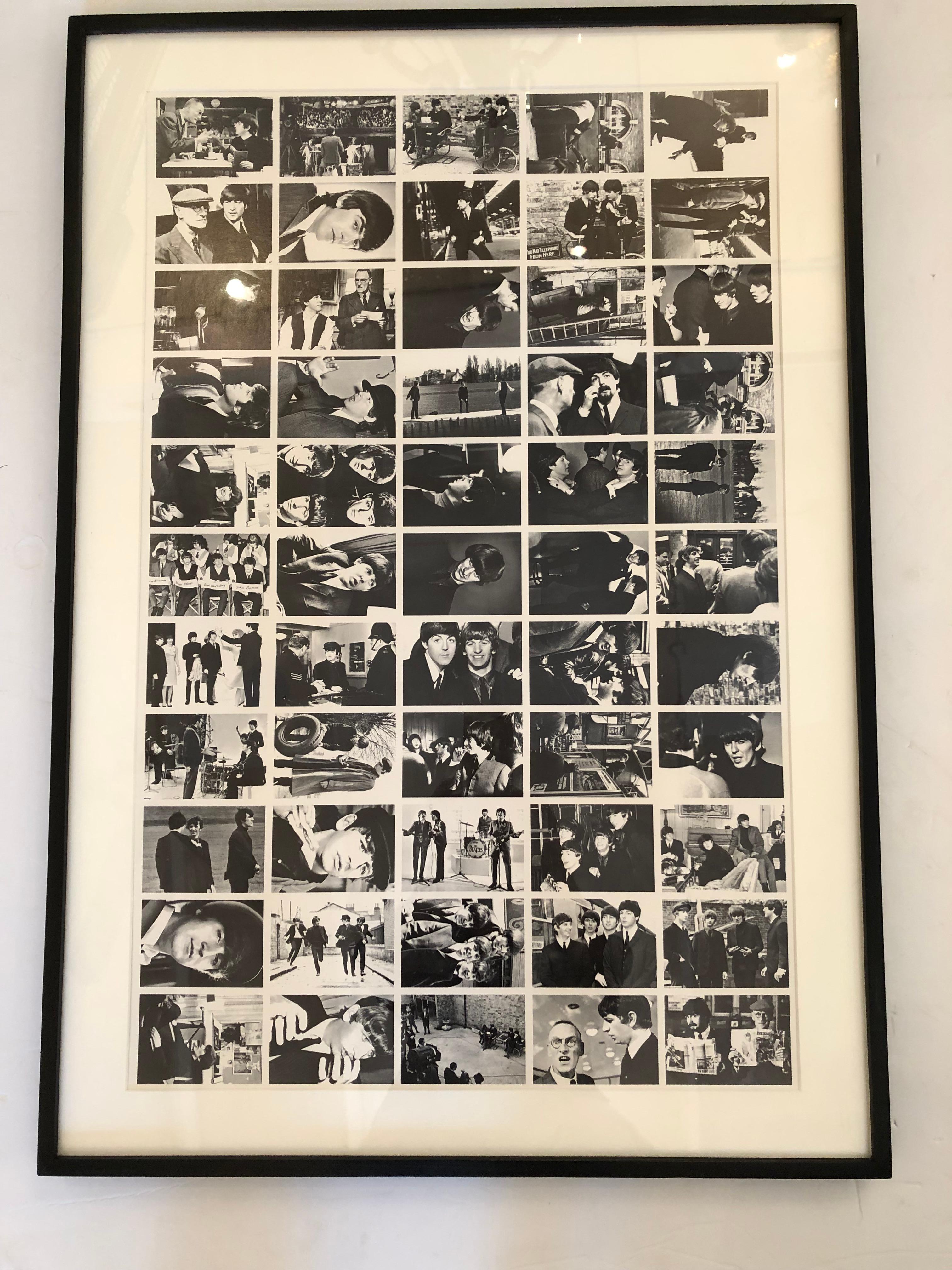 Fabulous Framed Art of Topps Uncut Black and White Beatles Cards For Sale 5
