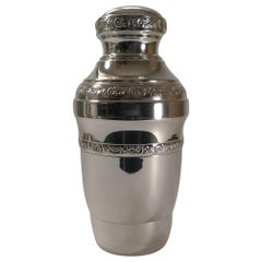 Fabulous French Art Deco Silver Plated Cocktail Shaker, Floral Decoration