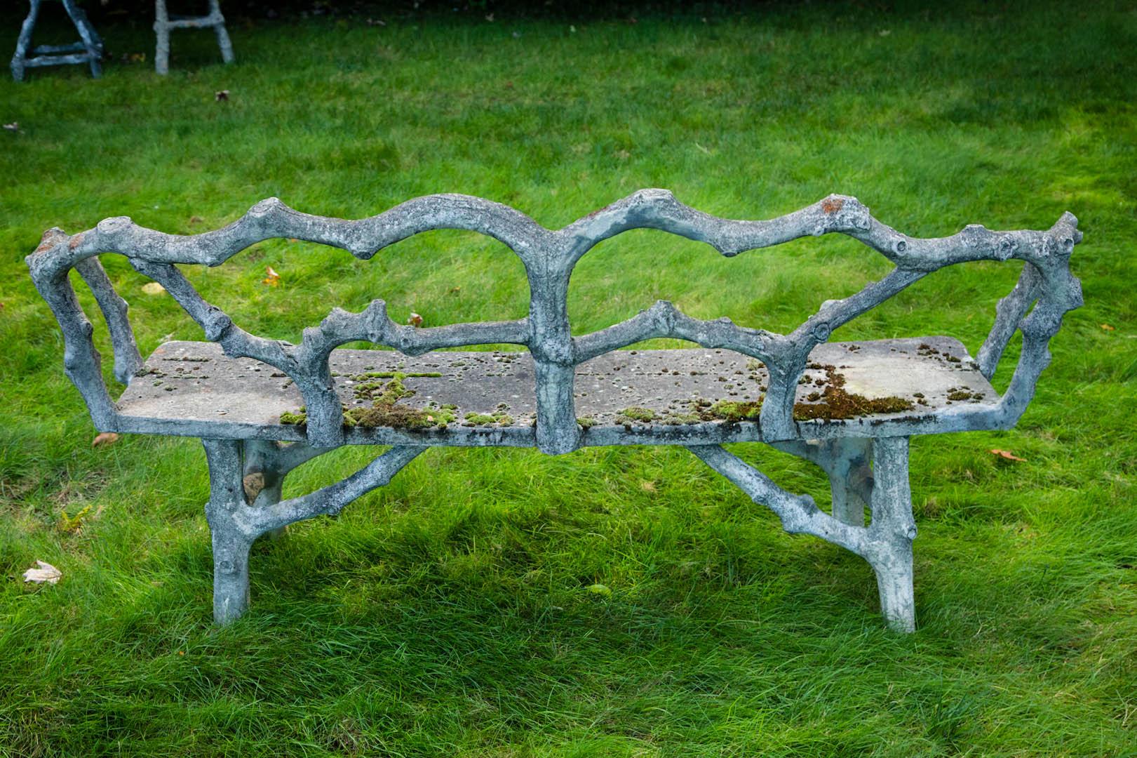 Fabulous French Faux Bois Bench For Sale 5