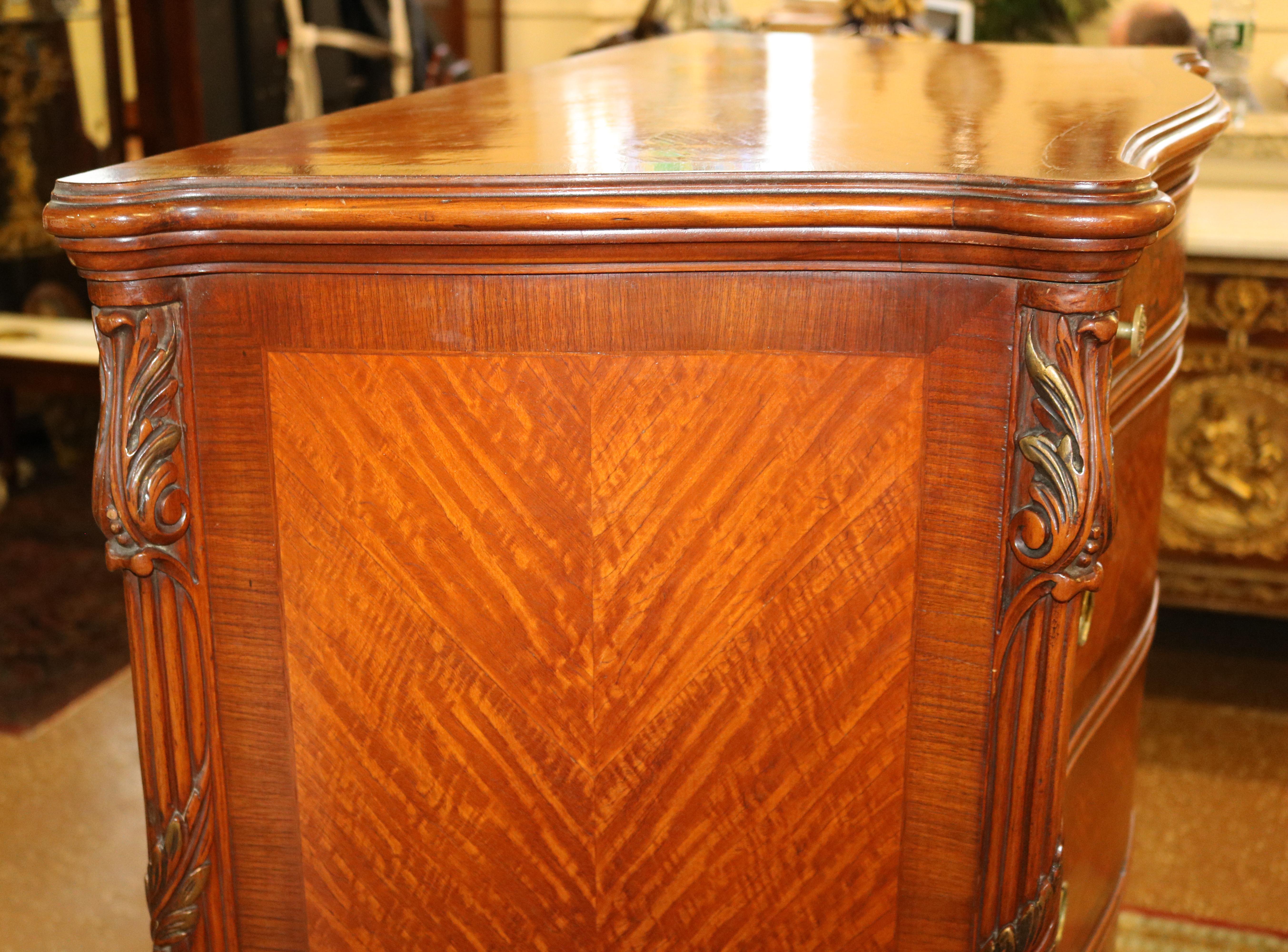 Fabulous French Louis XV Style Inlaid Kingwood High Chest Dresser For Sale 5