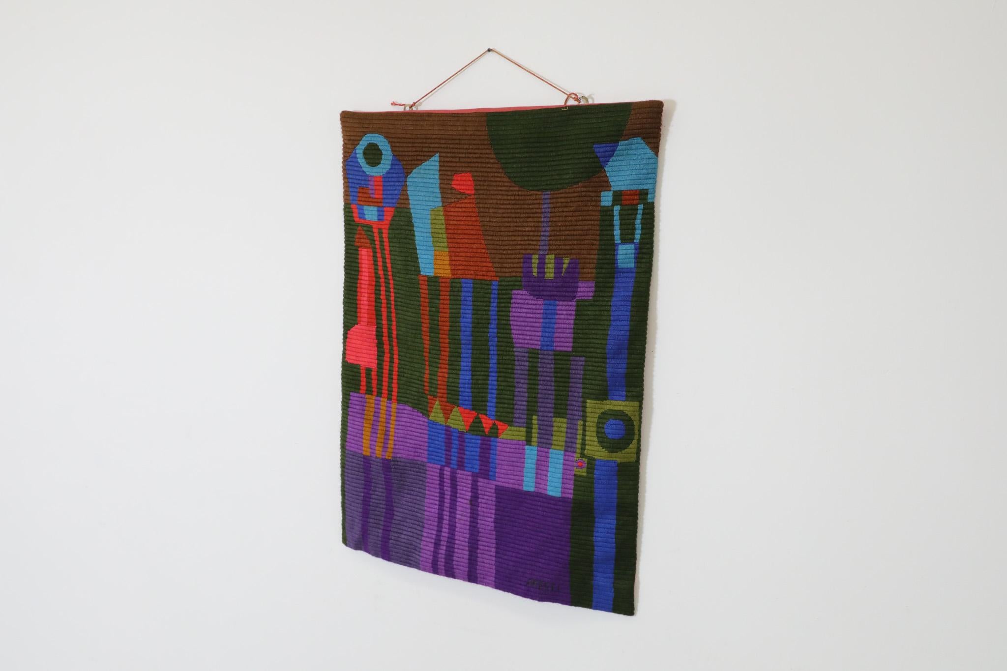 Mid-Century Modern Fabulous French Mid-Century Abstract Hand Dyed Woven Art Tapestry by Aresti For Sale