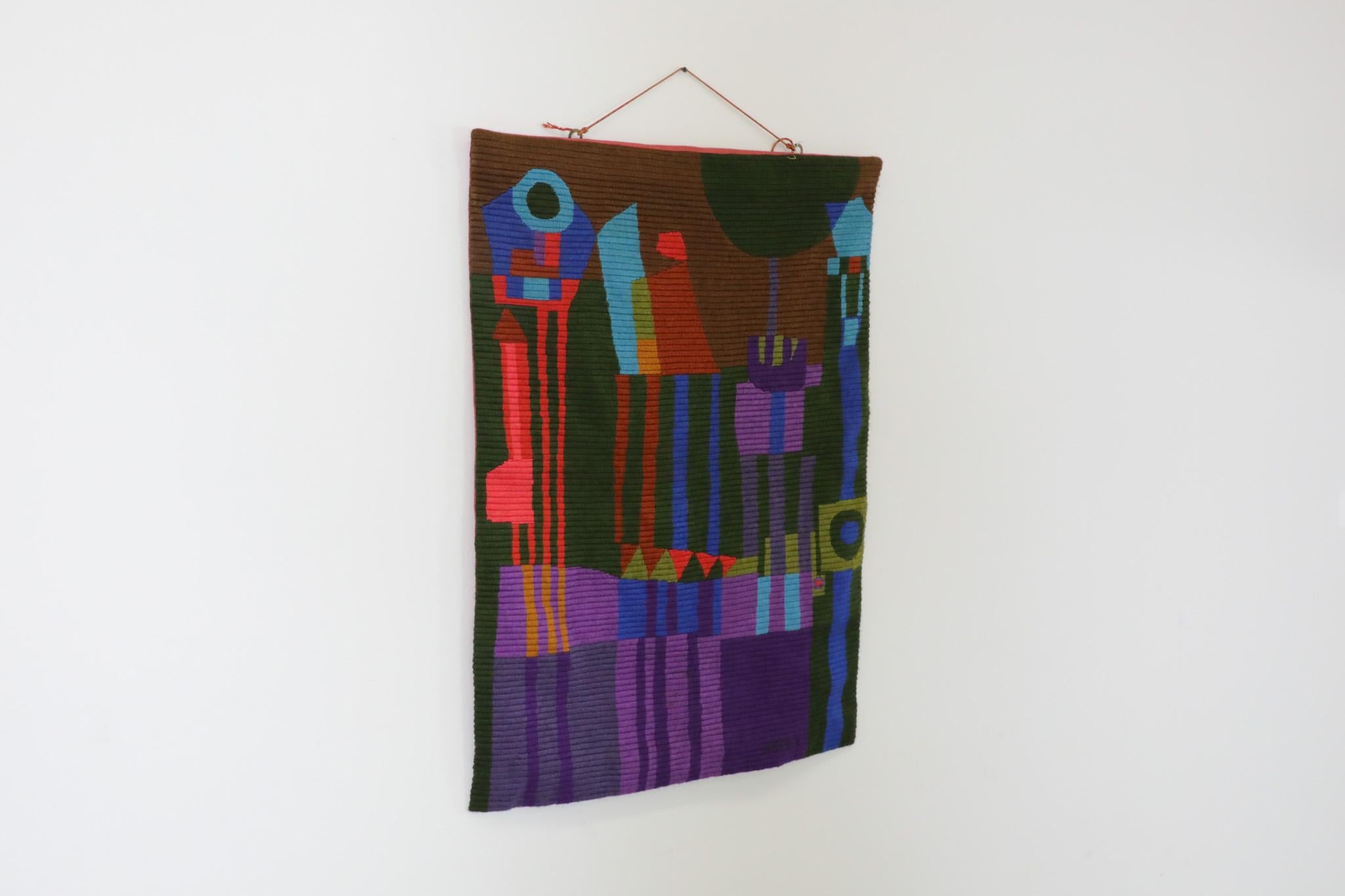 Fabulous French Mid-Century Abstract Hand Dyed Woven Art Tapestry by Aresti In Good Condition For Sale In Los Angeles, CA